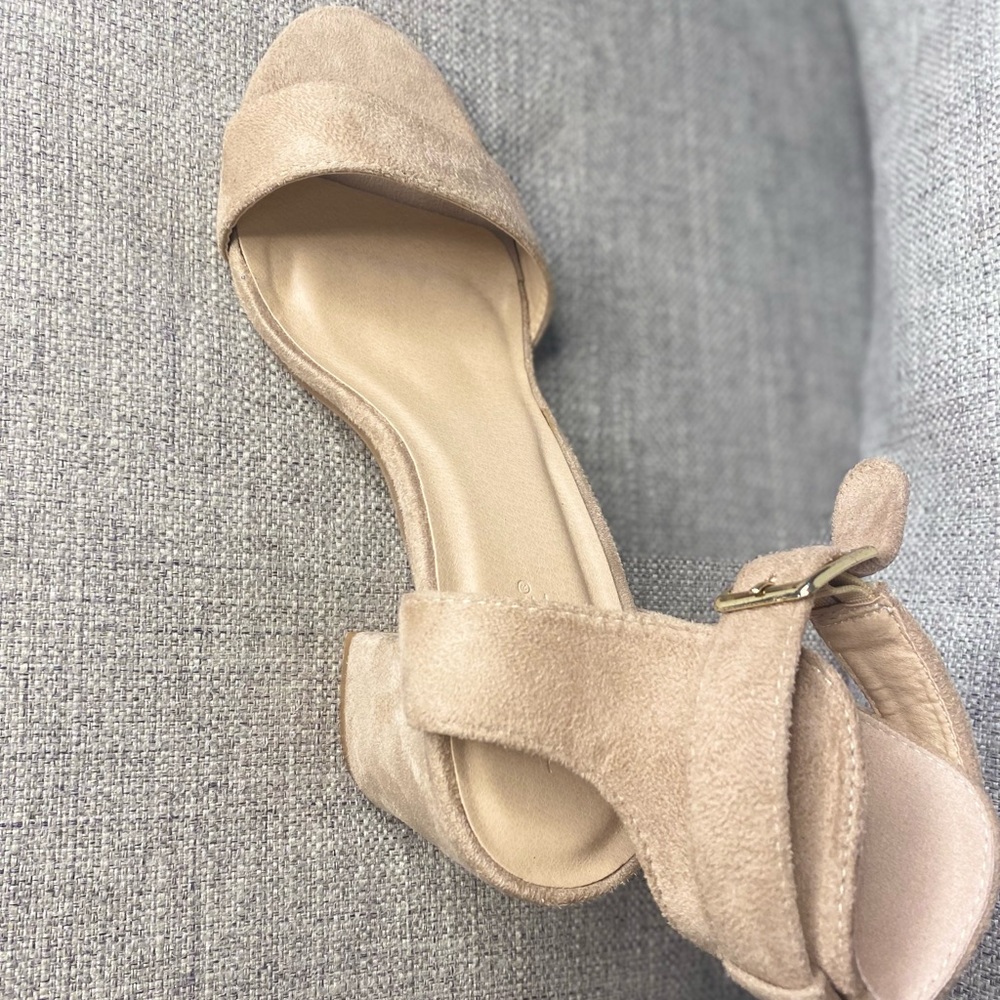 Beige suede sandals